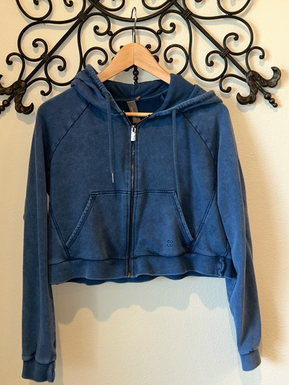 SWEATY BETTY CROPPED FULL ZIP SWEATER SIZE SMALL